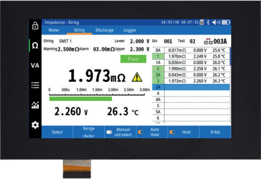 7 inch tft display for battery tester