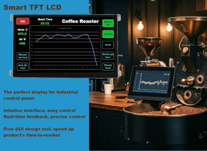 smart tft lcd on coffee bean roaster